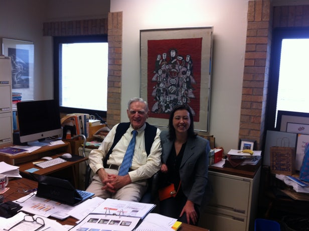 Physicist Maria Helena Braga with John Goodenough in his office. Together, they are trying to solve...