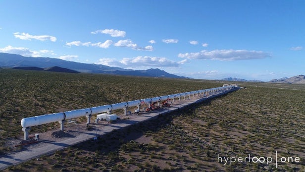 Hyperloop One's test track in the Nevada desert