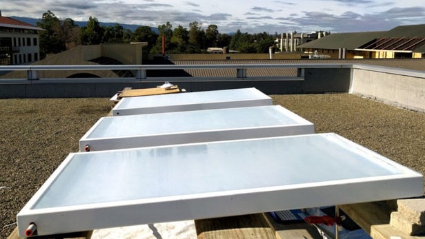Radiative sky cooling systems use reflective panels to emit heat into space, potentially cooling a building...
